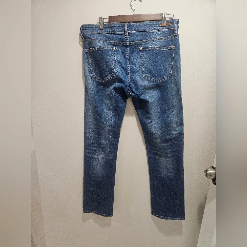 Pilcro By Anthropologie- Women's 31 Blue Straight Leg Jeans Letter Press - Picture 2 of 11